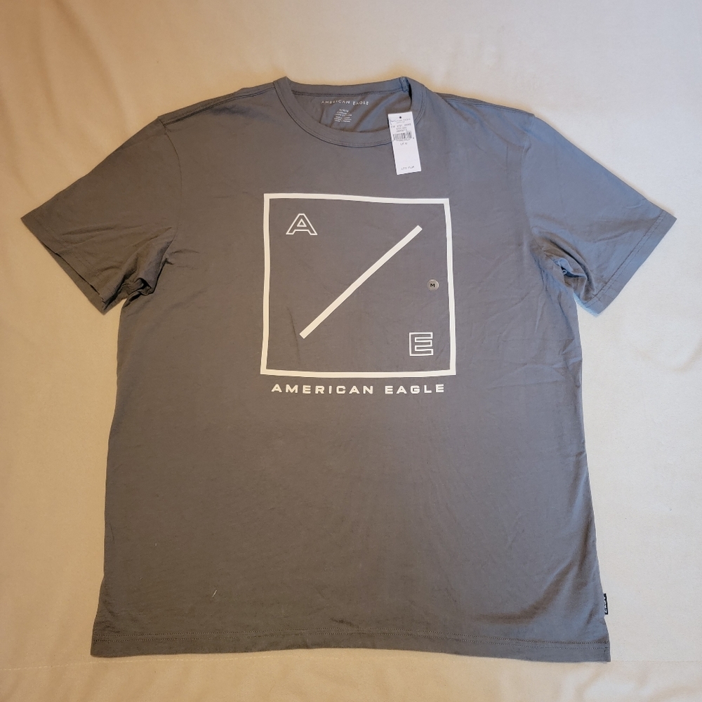 American Eagle Graphic Tee [M] Gray/White